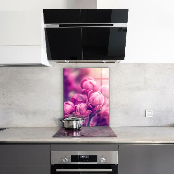 Kitchen wall panels Pink lilies natural beauty