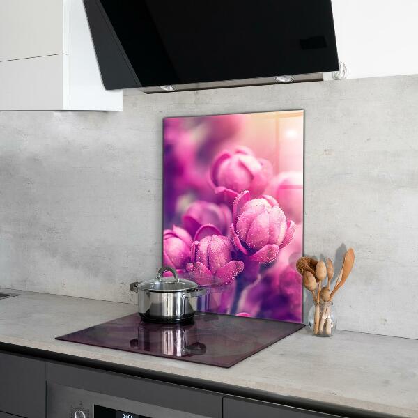 Kitchen wall panels Pink lilies natural beauty