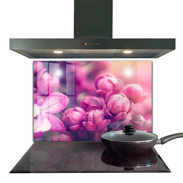 Kitchen wall panels Pink lilies natural beauty