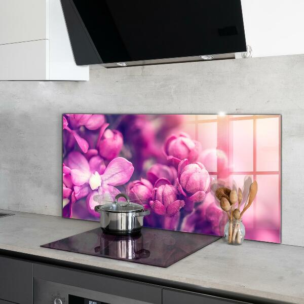 Kitchen wall panels Pink lilies natural beauty