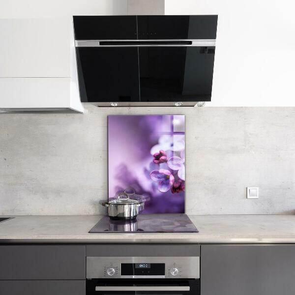 Kitchen splashback Purple flowers