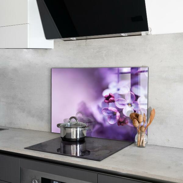 Kitchen splashback Purple flowers
