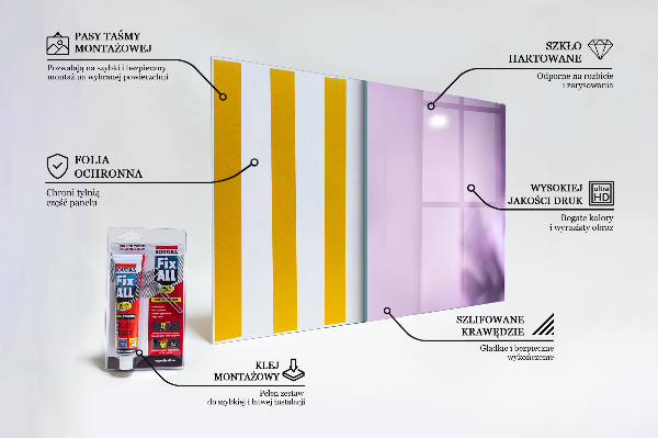 Kitchen splashback Purple flowers