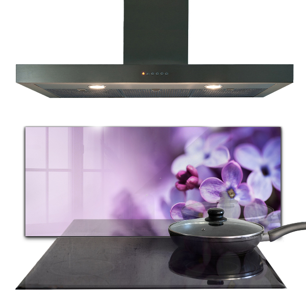 Kitchen splashback Purple flowers
