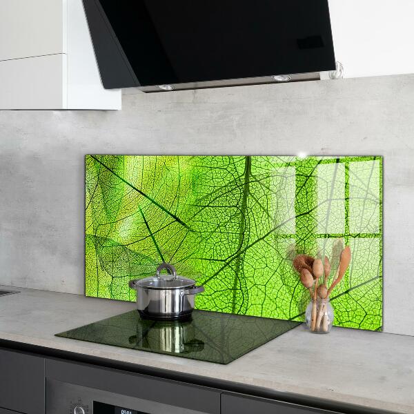 Kitchen splashback Green leaf texture