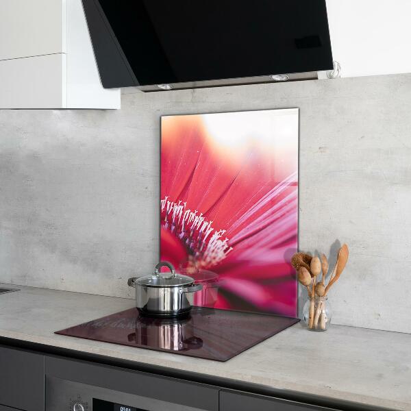 Kitchen splashback Pink flower nature details