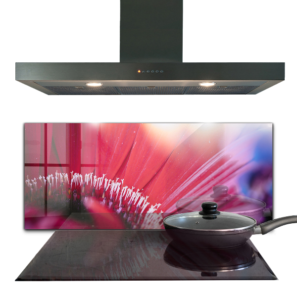 Kitchen splashback Pink flower nature details