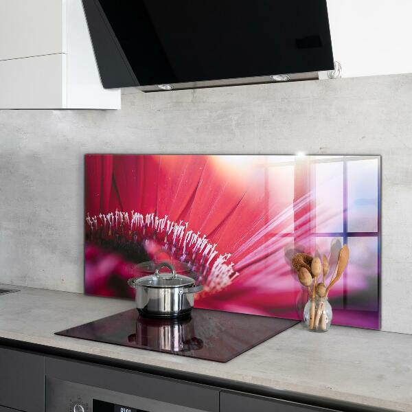 Kitchen splashback Pink flower nature details