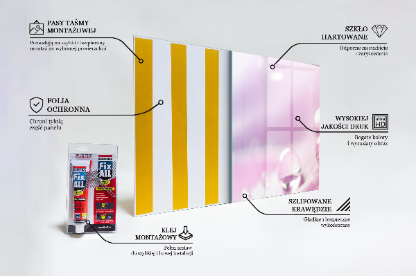 Kitchen splashback Dew drops on a pink flower