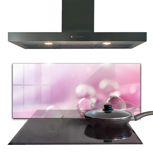 Kitchen splashback Dew drops on a pink flower