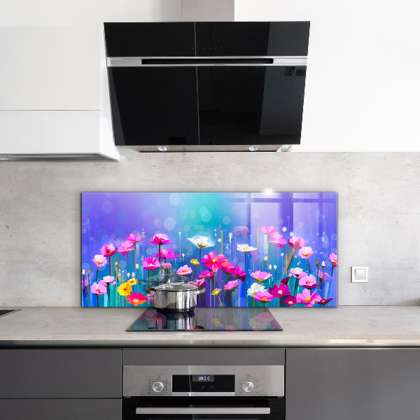 Splashback for kitchen walls Colorful meadow