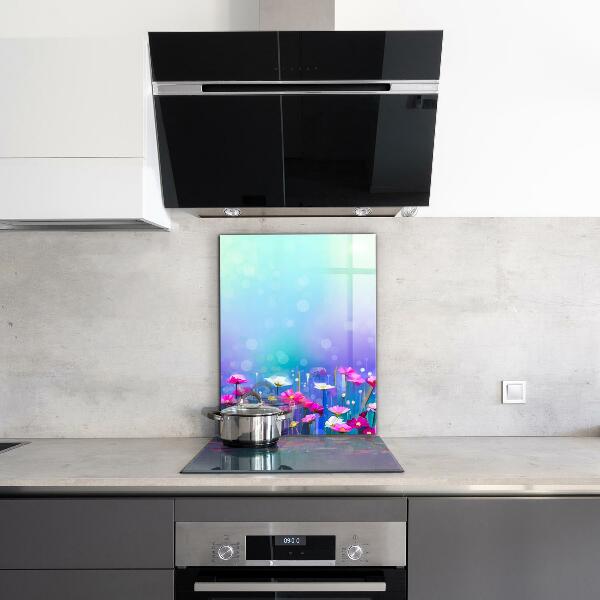 Splashback for kitchen walls Colorful meadow