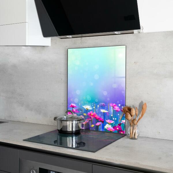 Splashback for kitchen walls Colorful meadow