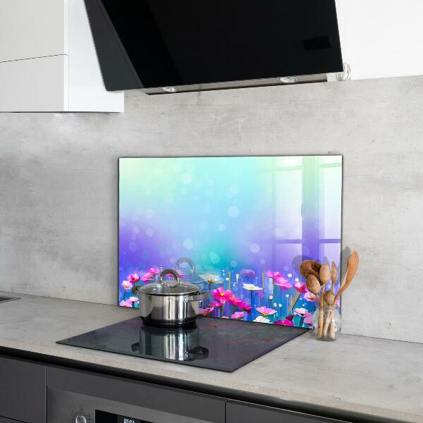 Splashback for kitchen walls Colorful meadow