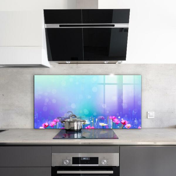 Splashback for kitchen walls Colorful meadow