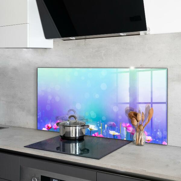 Splashback for kitchen walls Colorful meadow