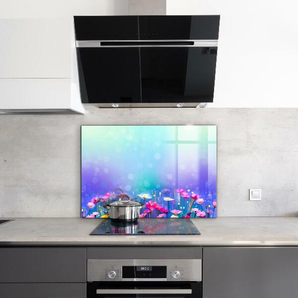 Splashback for kitchen walls Colorful meadow
