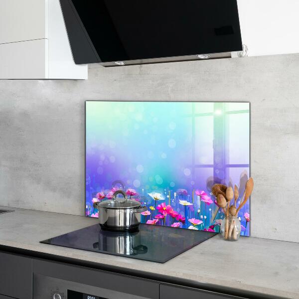 Splashback for kitchen walls Colorful meadow