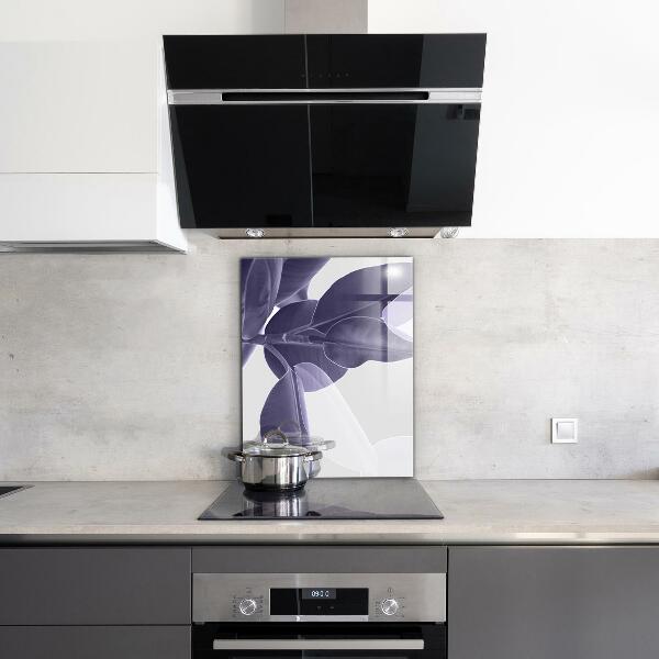Splashback for kitchen walls Exotic leaves illustration