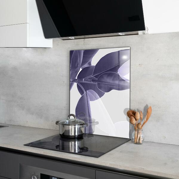 Splashback for kitchen walls Exotic leaves illustration