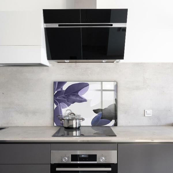 Splashback for kitchen walls Exotic leaves illustration