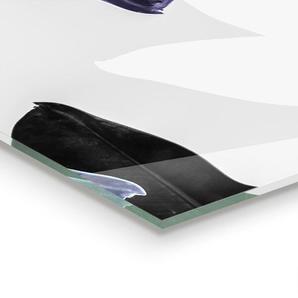 Splashback for kitchen walls Exotic leaves illustration