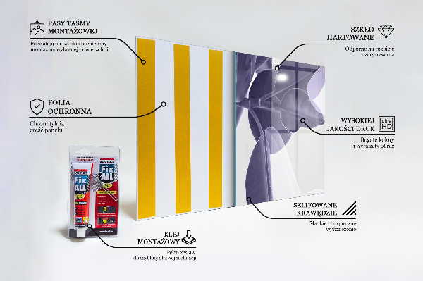 Splashback for kitchen walls Exotic leaves illustration