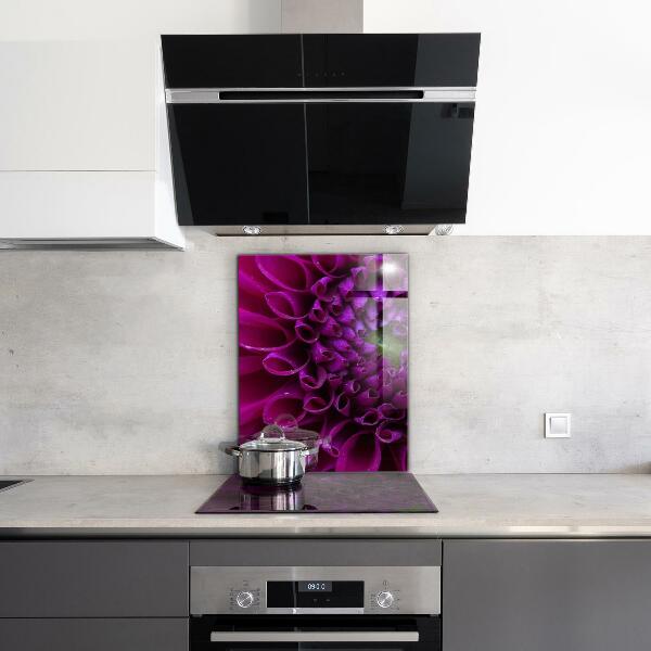 Splashback for kitchen walls Purple flower details