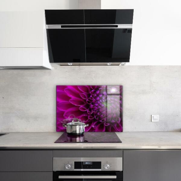 Splashback for kitchen walls Purple flower details