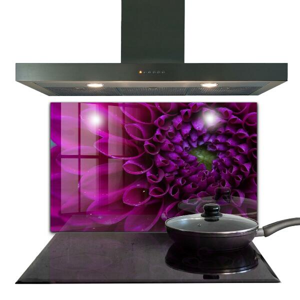 Splashback for kitchen walls Purple flower details