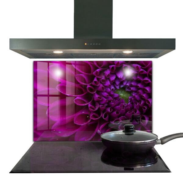 Splashback for kitchen walls Purple flower details