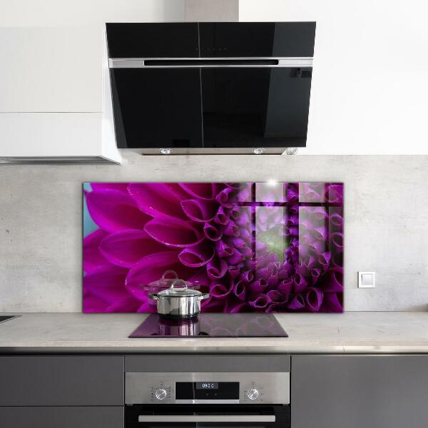 Splashback for kitchen walls Purple flower details