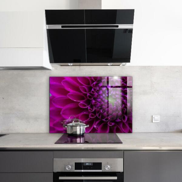 Splashback for kitchen walls Purple flower details