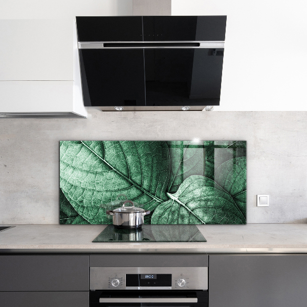 Splashback for kitchen walls Green leaf details