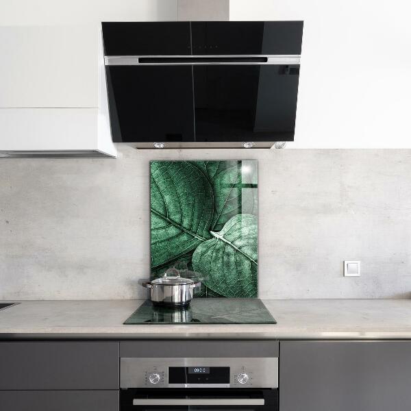 Splashback for kitchen walls Green leaf details