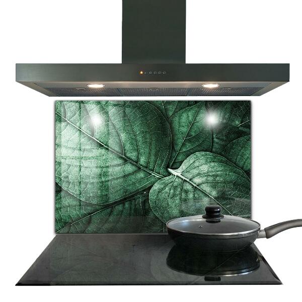 Splashback for kitchen walls Green leaf details
