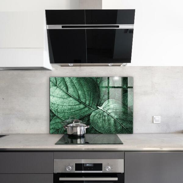 Splashback for kitchen walls Green leaf details