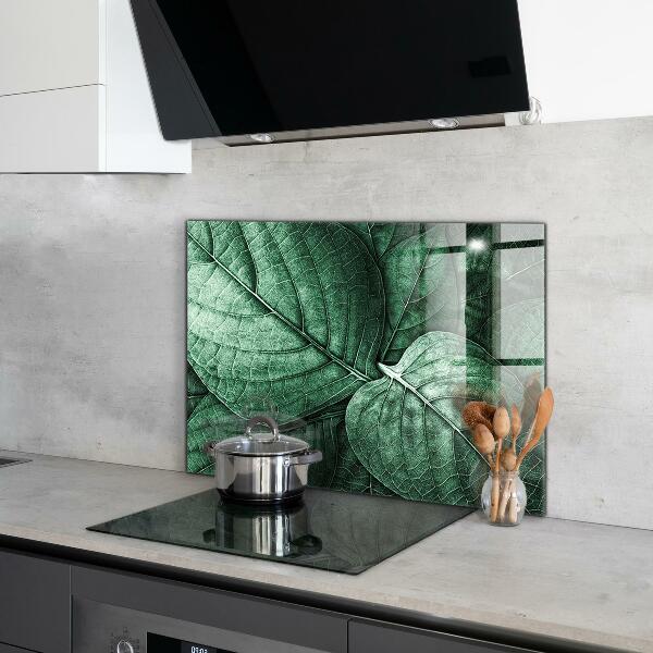 Splashback for kitchen walls Green leaf details