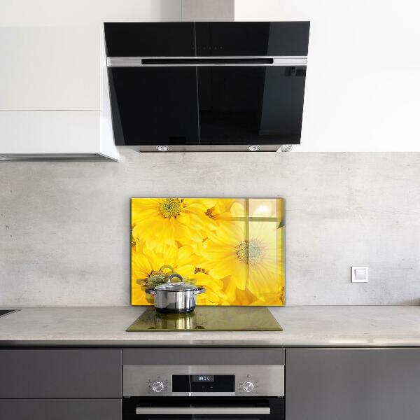 Kitchen splashback Summer yellow flowers