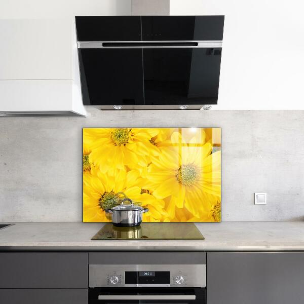 Kitchen splashback Summer yellow flowers