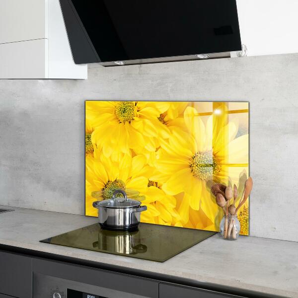 Kitchen splashback Summer yellow flowers