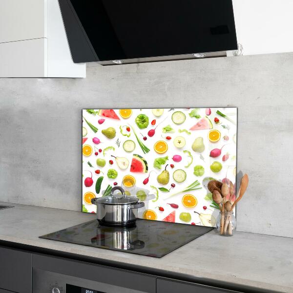 Kitchen wall panels Composition of healthy fruits