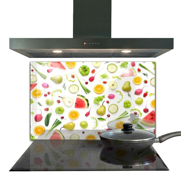 Kitchen wall panels Composition of healthy fruits