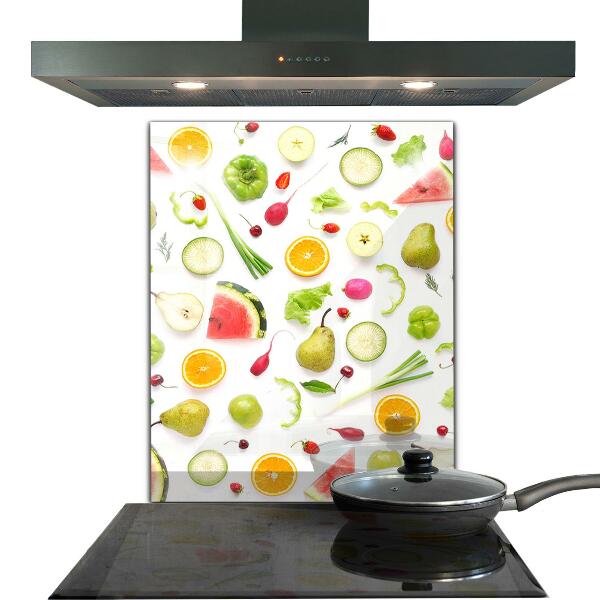 Kitchen wall panels Composition of healthy fruits