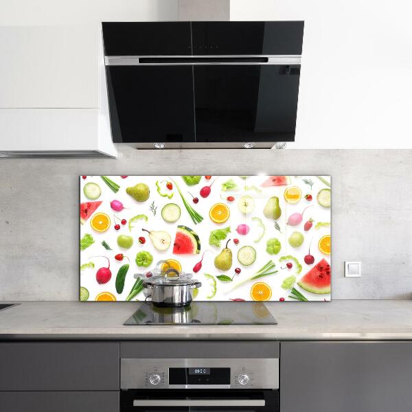 Kitchen wall panels Composition of healthy fruits