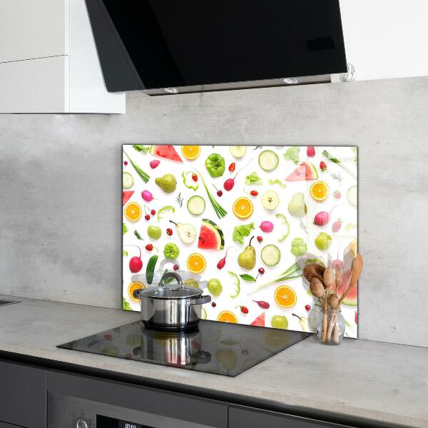 Kitchen wall panels Composition of healthy fruits