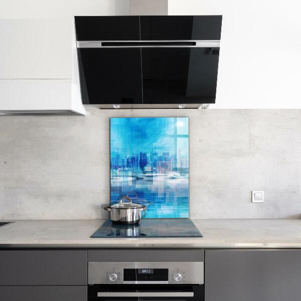 Kitchen glass panel Panorama of manhattan new york