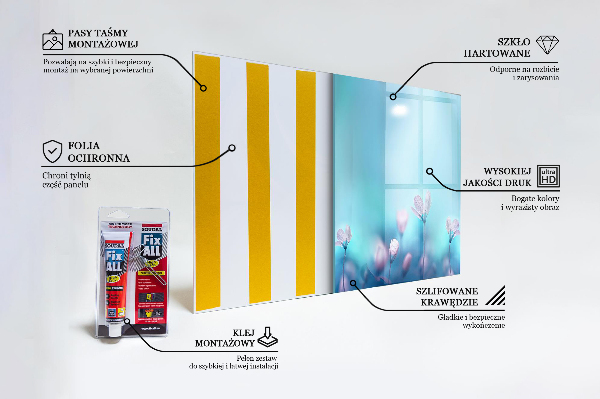 Kitchen splashback Flowers behind the morning fog