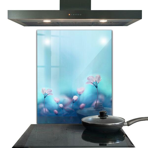 Kitchen splashback Flowers behind the morning fog