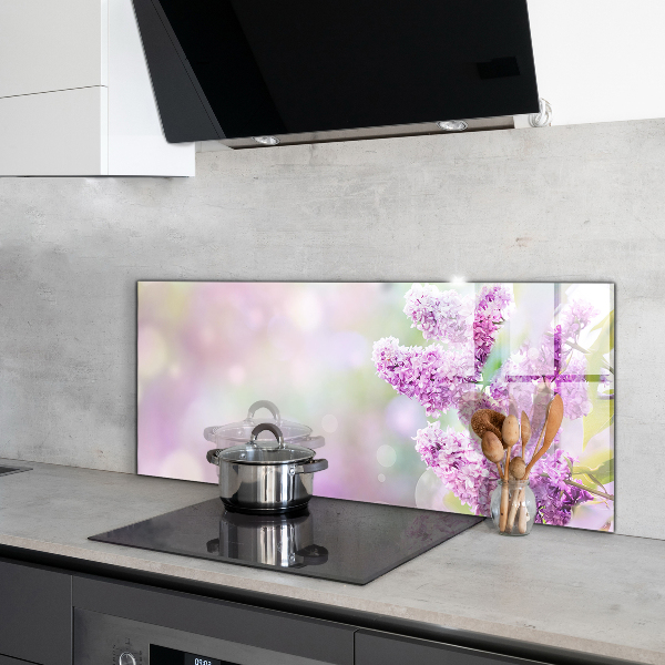 Kitchen splashback Blooming lilac summer in the garden